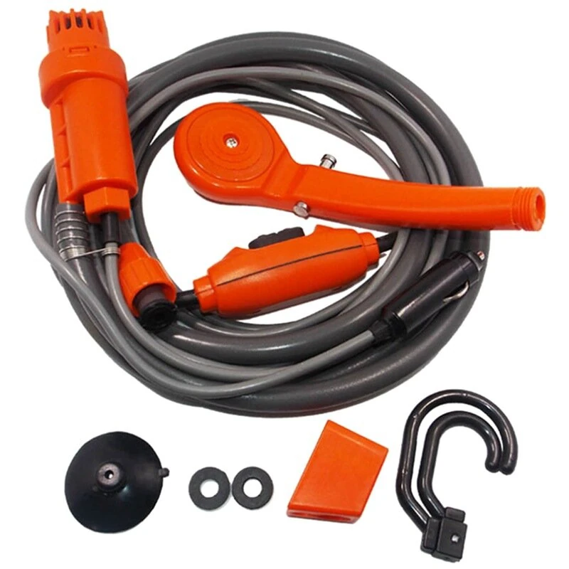 (image for) Portable Camping Shower Hiking Travel DC12V Car Charger Outdoor Bath Shower of Plant Watering Car Cleaning Pet Bath Pump